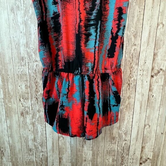 Fabletics Womens Liza Romper Stretch Waist Strappy Sleeve Watercolor Small - Picture 7 of 12